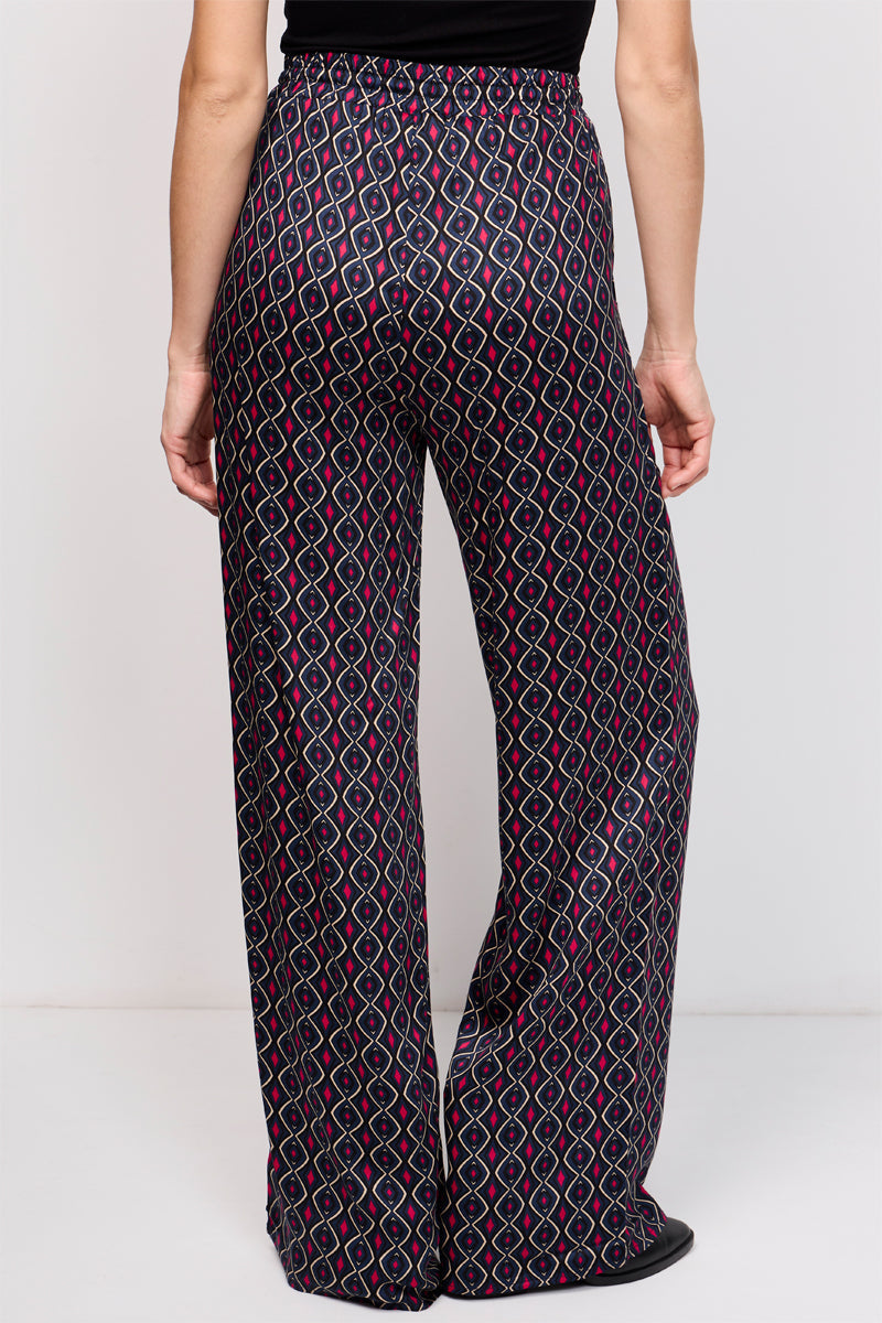 Bacchia Wide Leg Trousers Blue and Red