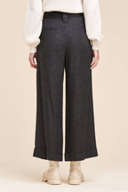 Pantalon Wide Legs Taille Haute Bartoli - Anthracite Chiné