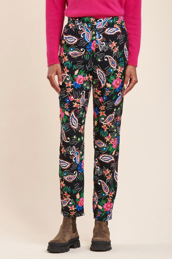 Billy High-Waist 7/8 Cigarette Trousers - Black