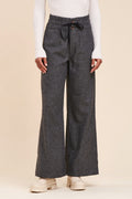 Pantalon Wide Legs Taille Haute Rostand Anthracite Chiné