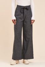 Pantalon Wide Legs Taille Haute Rostand Anthracite Chiné
