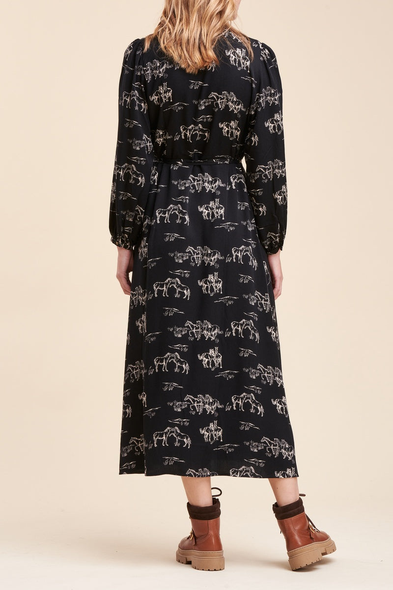 La Fée Maraboutée - Robe Portefeuille Radama Noir