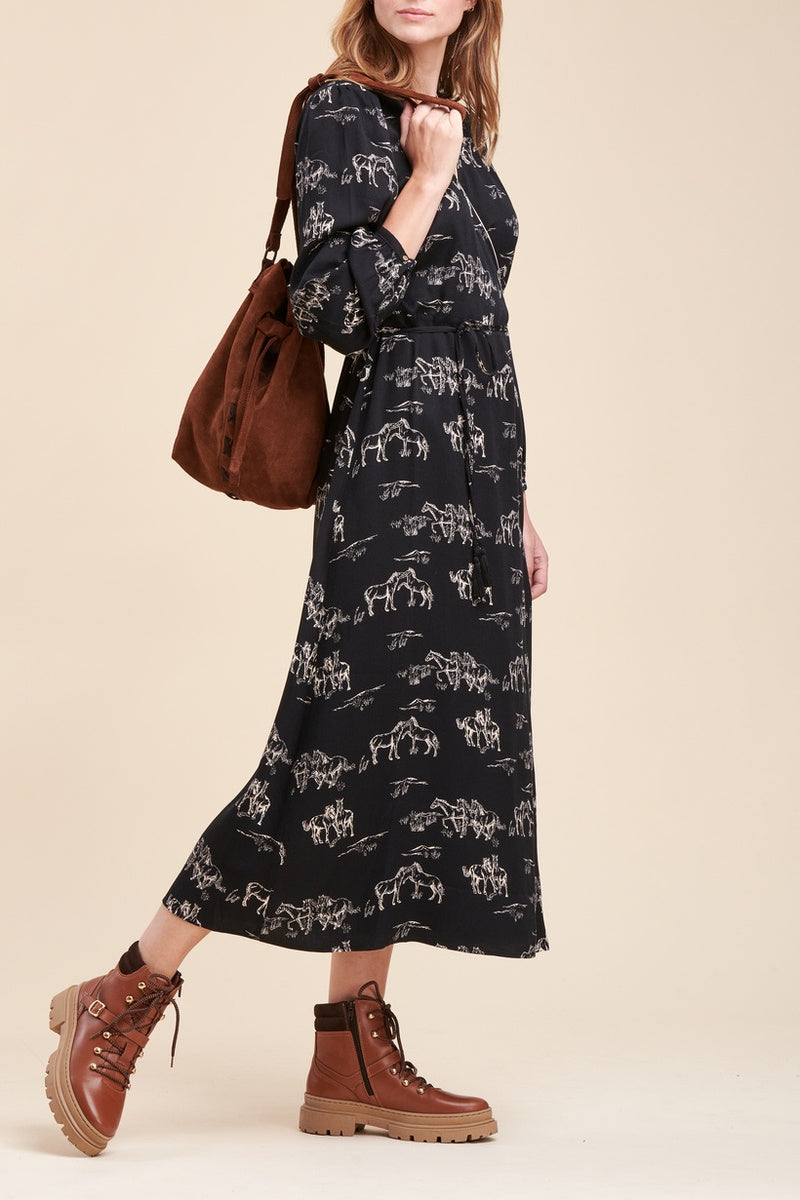La Fée Maraboutée - Robe Portefeuille Radama Noir