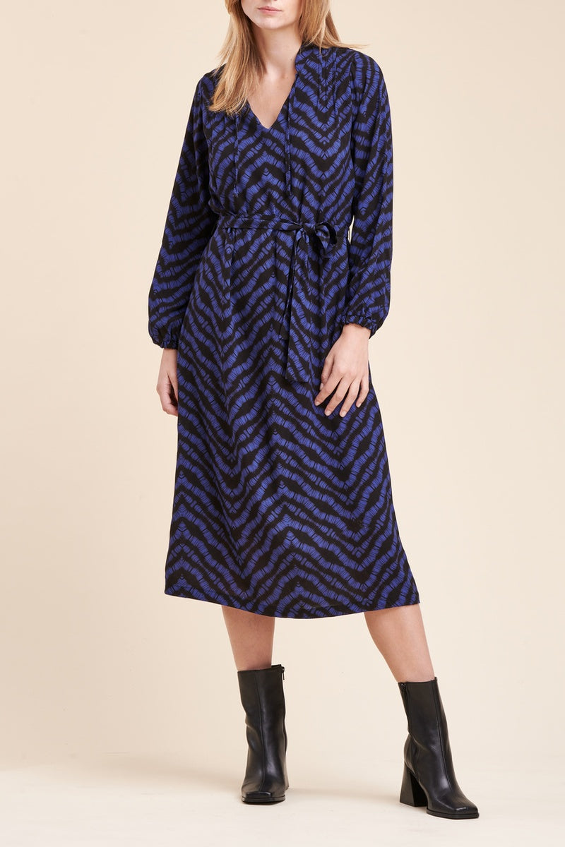 La Fée Maraboutée - Ridji Midi Dress Navy Blue