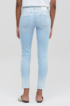 Pantalón Slim De Algodón Orgánico - Azul Claro - Mujer
