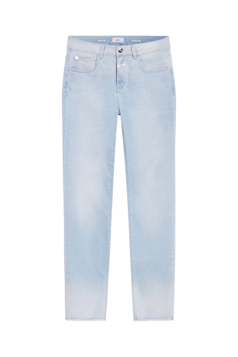 Pantalón Slim De Algodón Orgánico - Azul Claro - Mujer