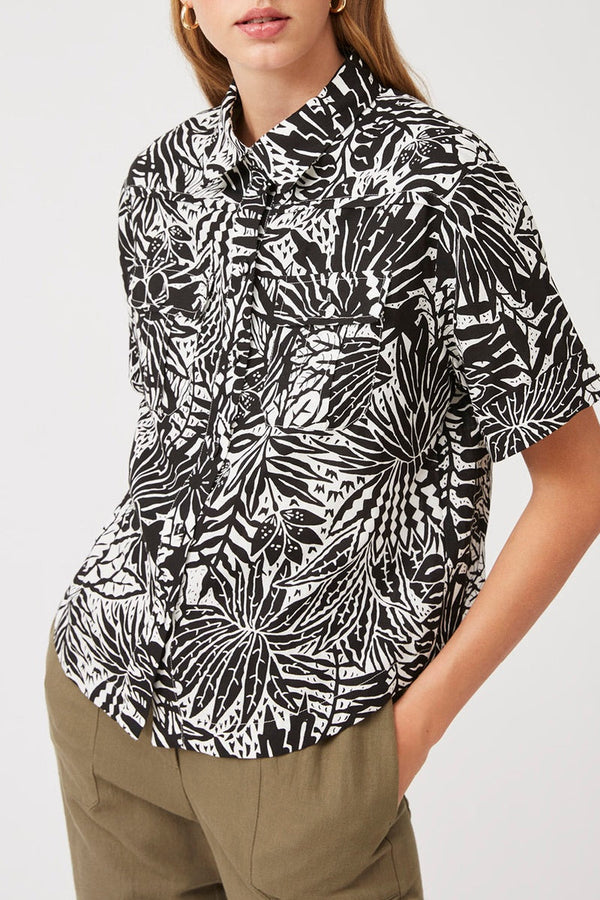 Linnen blouse Luana zwart