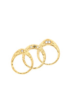 3 Bagues Laiton Doré À L'Or Fin Jaune