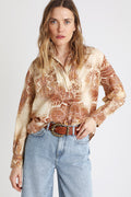 Berenice - Blouse - Beige Et Bordeaux