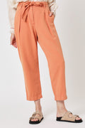 Berenice - Plain Belted Casual Trousers - Caramel