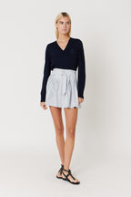 Short Plain Skirt - Lightblue