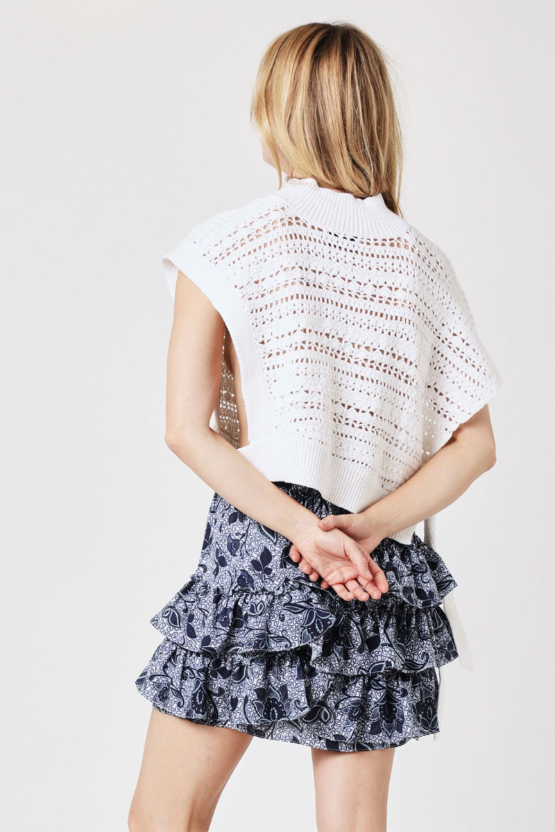 Berenice - Short Printed Ruffle Skirt - Santorini