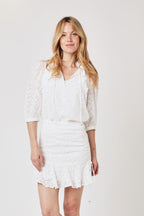 Berenice - Plain Short Skirt - Off White