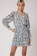 Berenice - Short Dress - Blue Flower