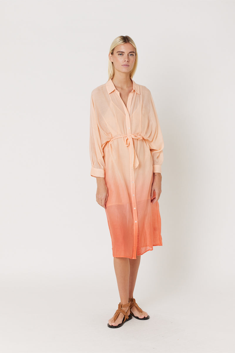 Robe Mi Longue Tie Dye - Brick