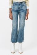 Jean 7/8 Taille Haute Ralph - Bleu Pétrole