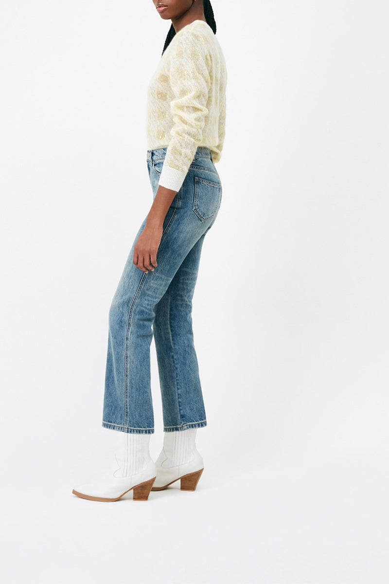 Jean 7/8 Taille Haute Ralph - Bleu Pétrole