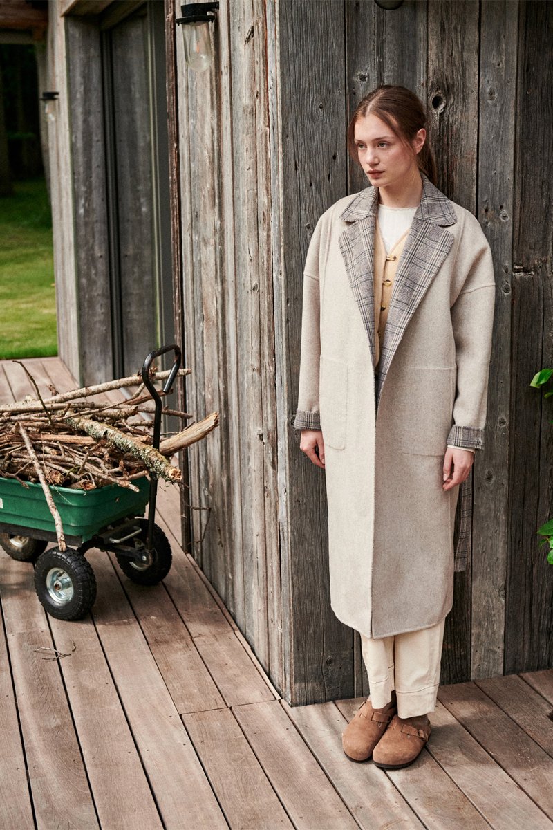Karl Marc John - Abrigo Reversible De Lana Longnal - Gris Claro Jaspeado
