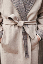 Karl Marc John - Abrigo Reversible De Lana Longnal - Gris Claro Jaspeado