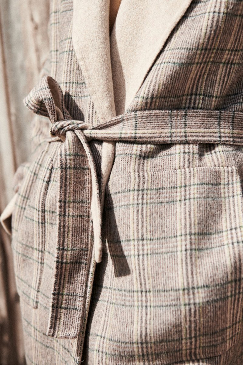 Karl Marc John - Abrigo Reversible De Lana Longnal - Gris Claro Jaspeado