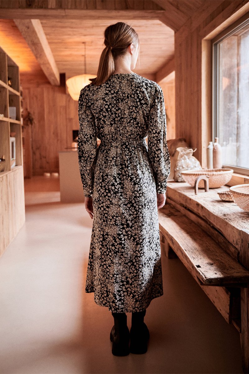 Robe Midi Rilon - Noir Et Écru