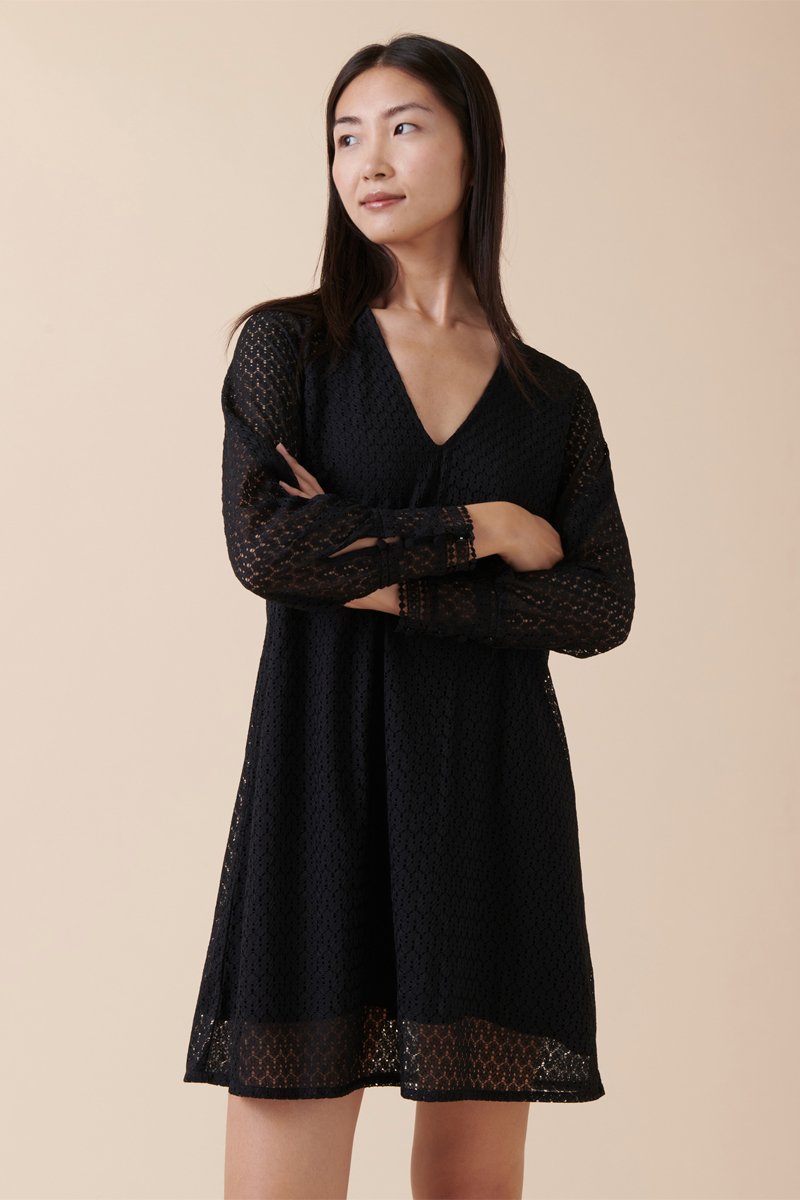 Vestido Ravalo Trapecio - Negro