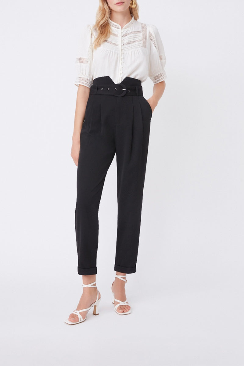 Jake High Waisted 7/8 Pants - Black
