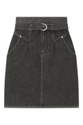 Felipa Straight Denim Skirt - Grey