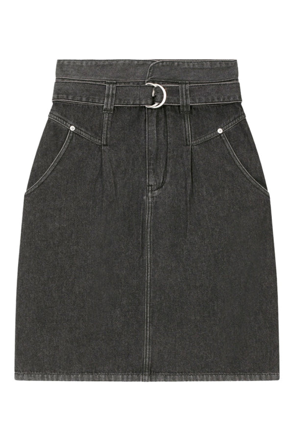 Falda Recta De Vaquero Felipa - Gris