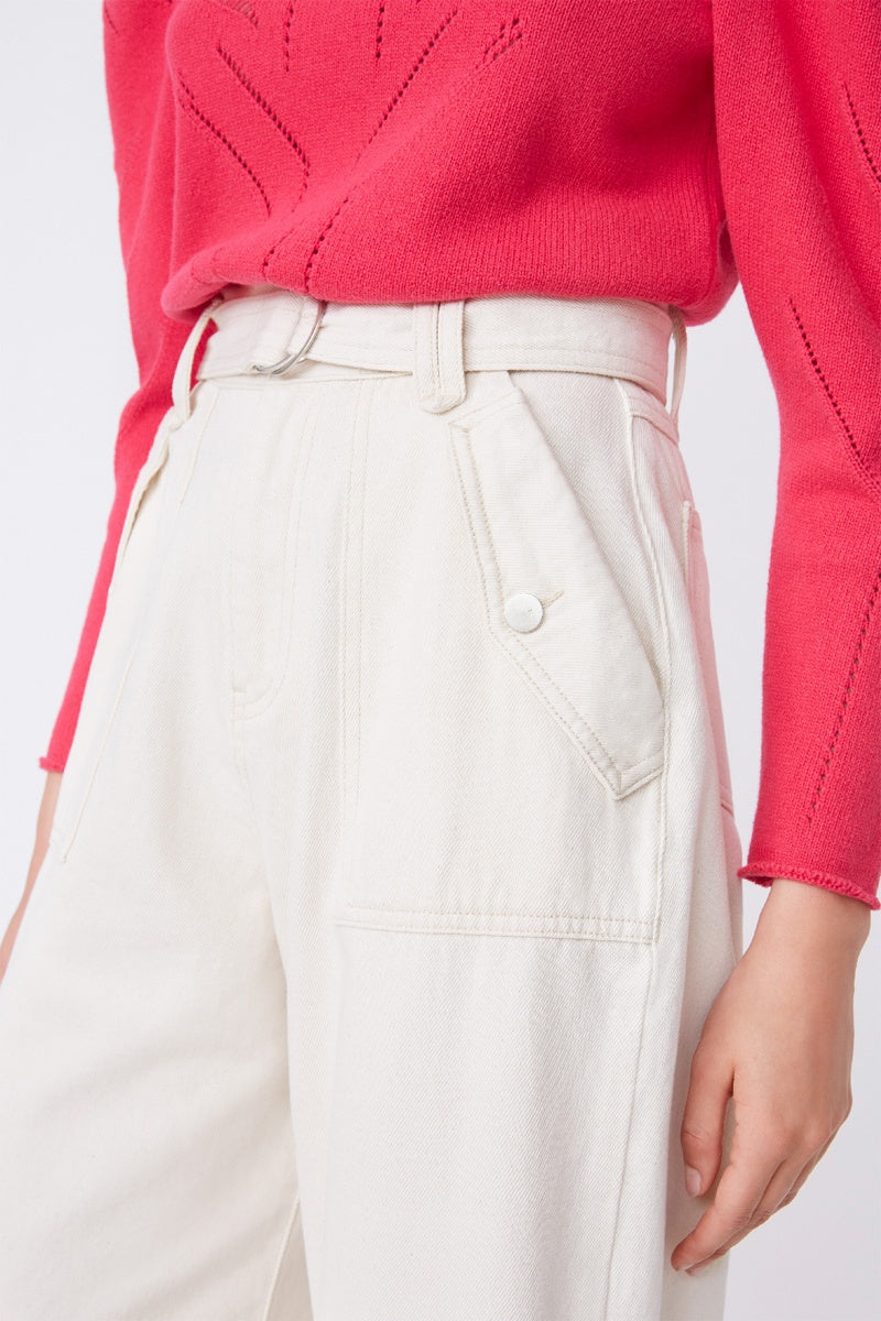 Jean 7/8 Taille Haute Remi - Blanc
