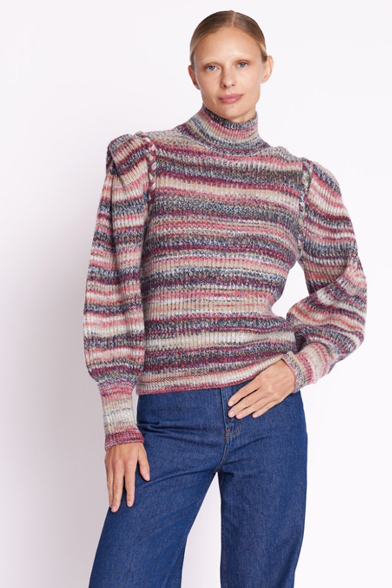 Berenice - Pull Col Rond Manches Plis - Multicolor
