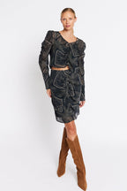 Tight Down Sleeve Top - Print Tamaya