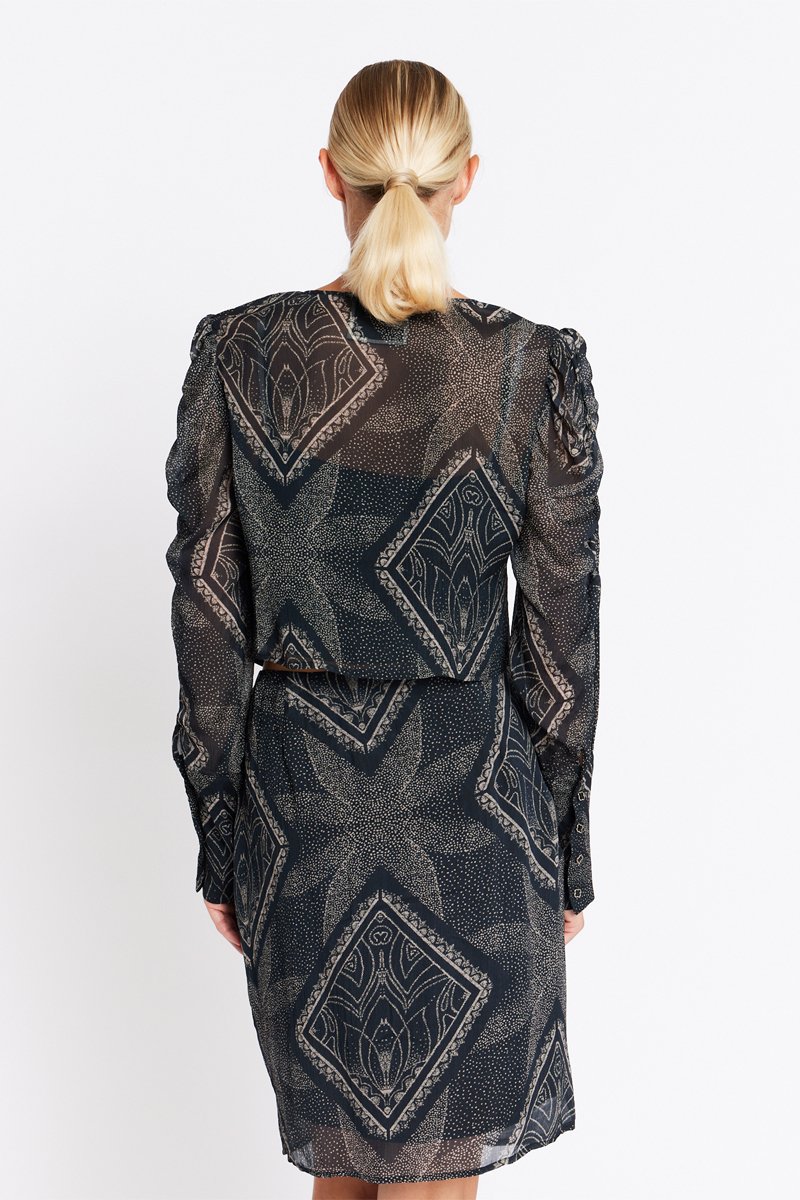 Tight Down Sleeve Top - Print Tamaya
