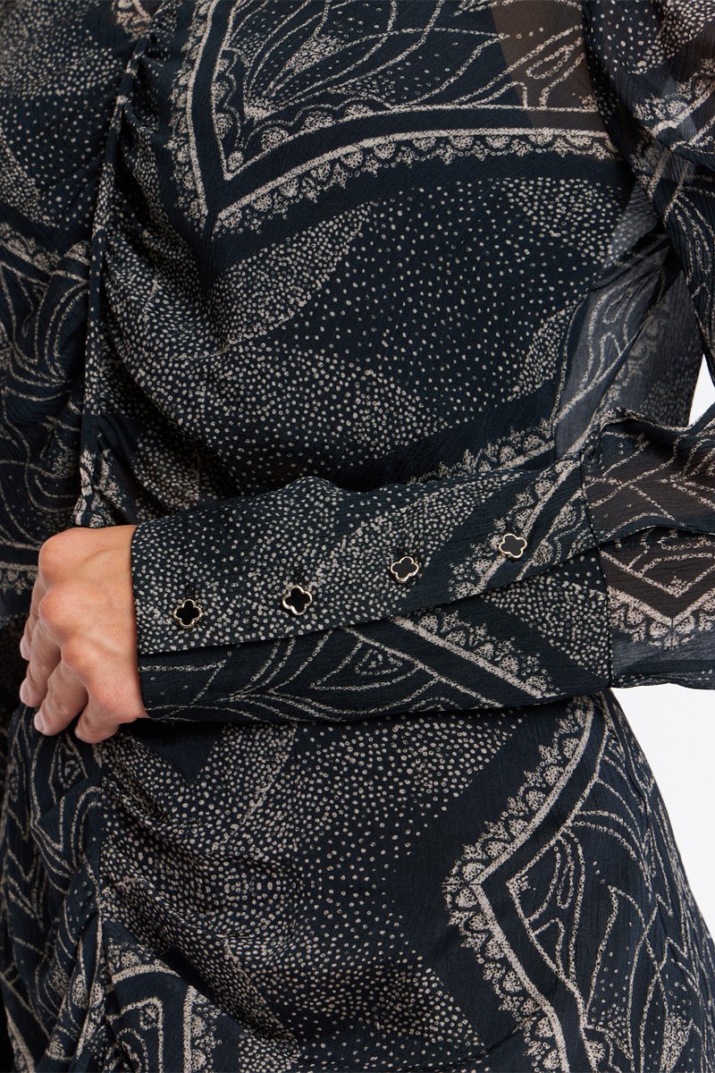 Tight Down Sleeve Top - Print Tamaya