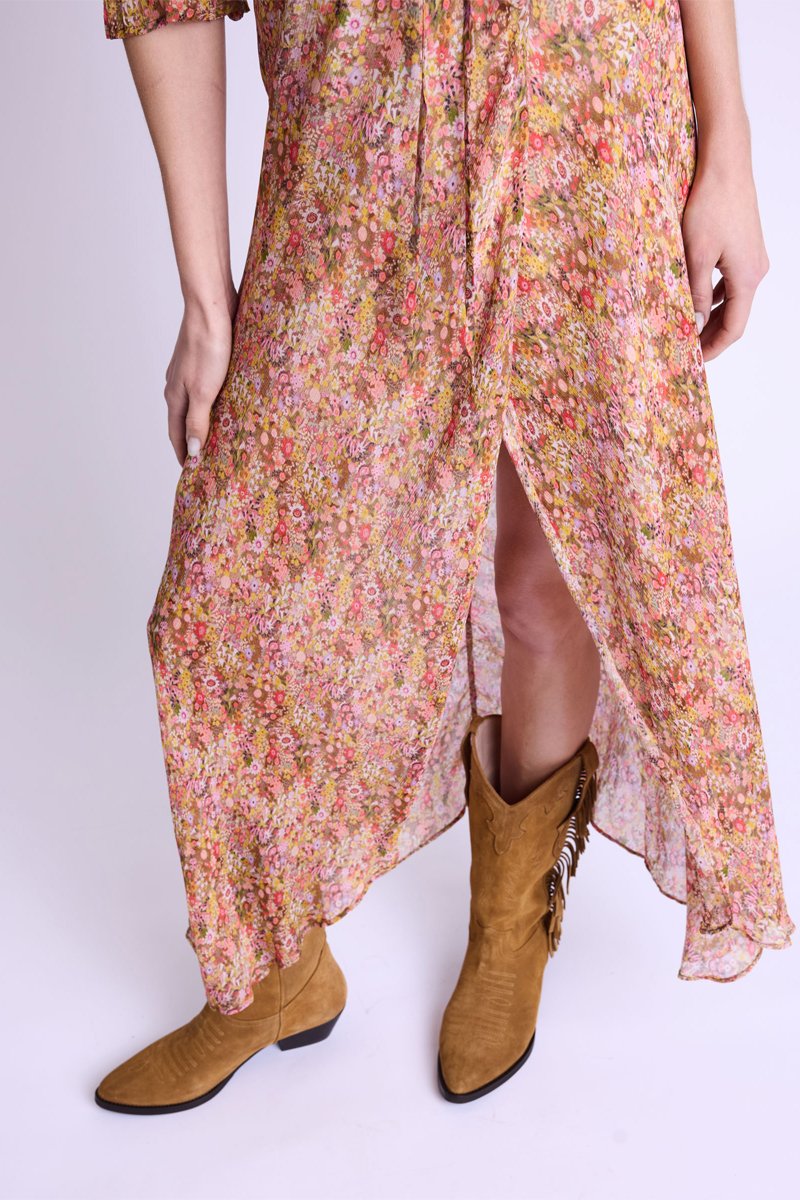 Berenice - Robe Longue Portefeuille Imp - Bloomflowerprint
