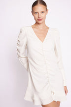Short Ruched Dress - Beige