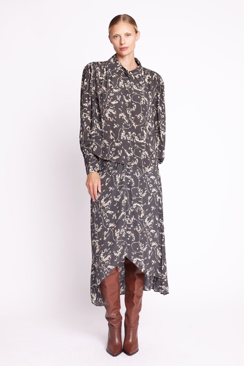 Large Printed Collar Shirt - Valerianne Print
