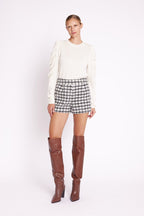 Berenice - Short Court En Tweed - Tweed Gris