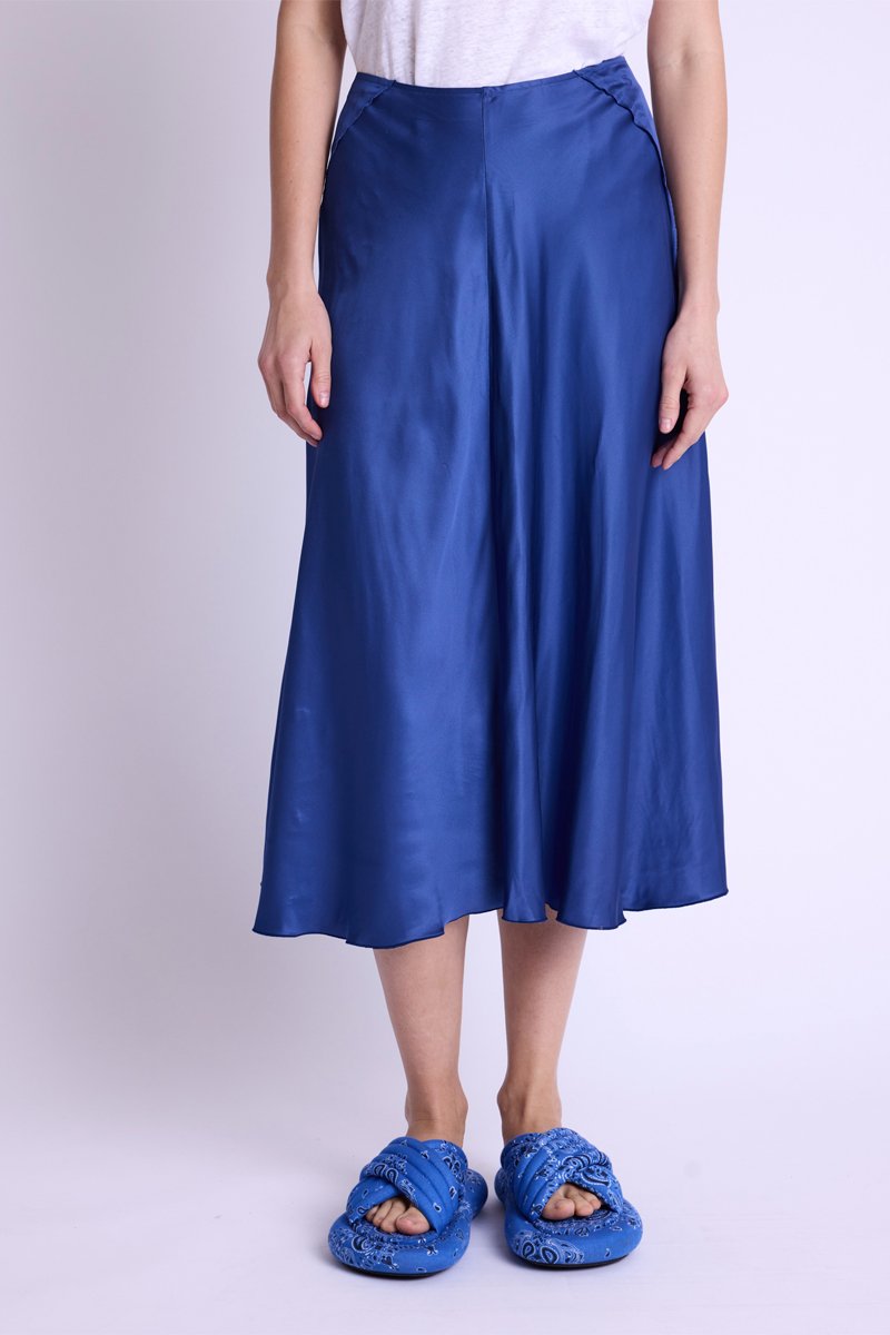 Jupe Longue Elastiquee A Taill - Blue