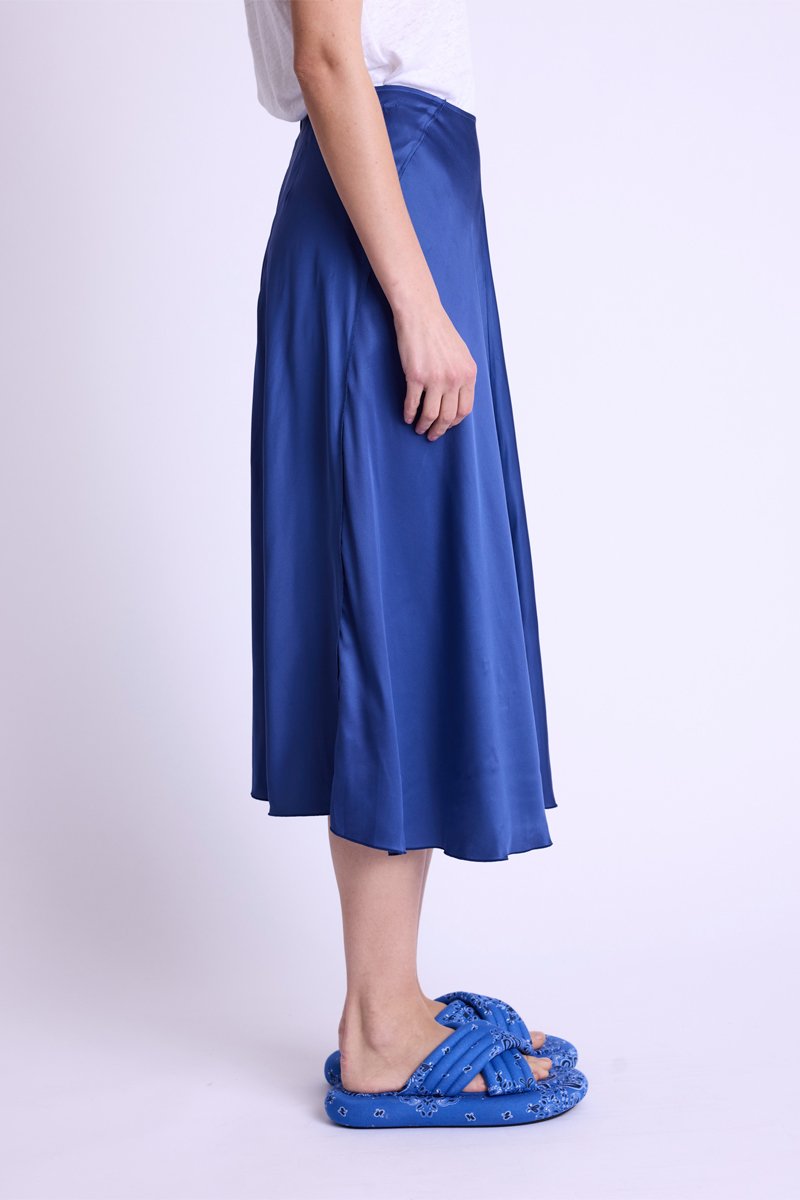 Jupe Longue Elastiquee A Taill - Blue