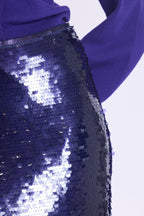 Berenice - Jupe Longue A Sequins - Purple