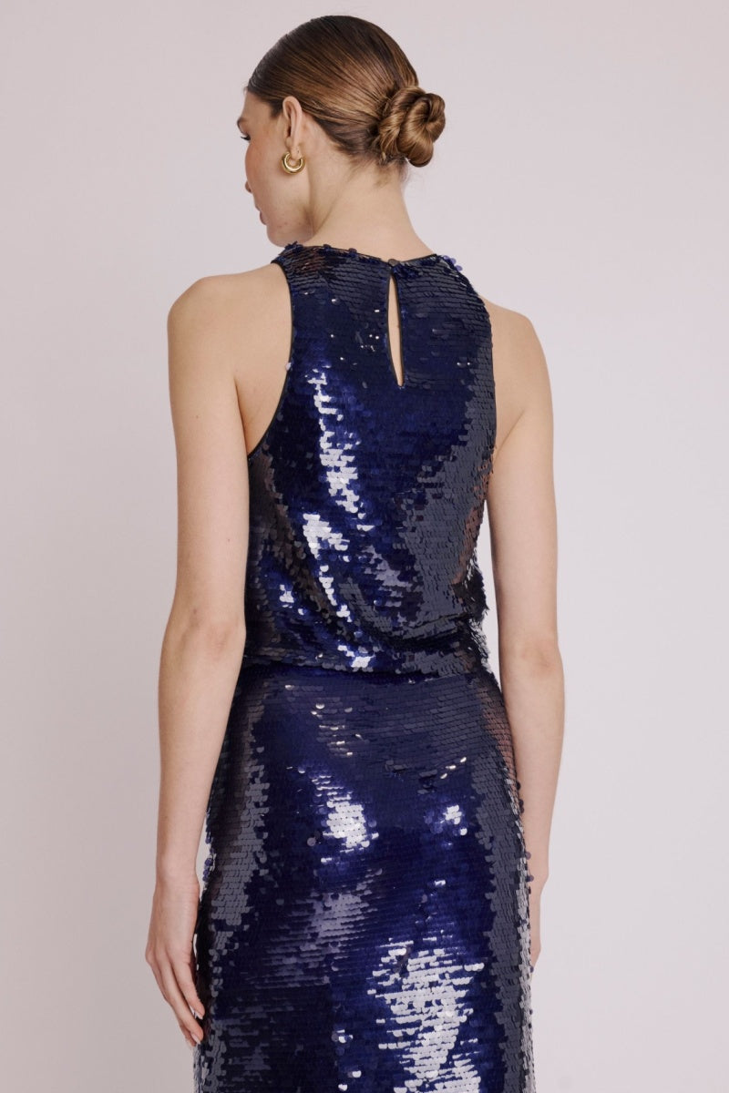 Top Sans Manche A Sequins - Purple