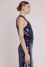 Top Sans Manche A Sequins - Purple