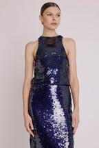Top Sans Manche A Sequins - Purple