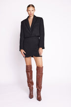 Belted Underbust Blazer - Black