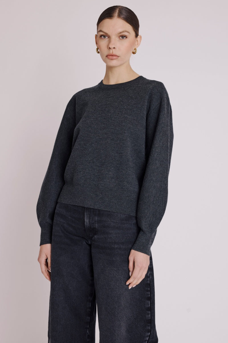 Berenice - Pull Col Rond Ml - Mediumgrey