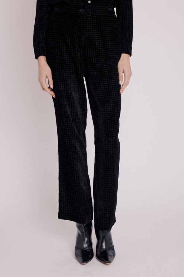 Berenice - Straight Printed Trouser - Black