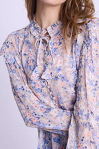 Berenice - Shirt with Shoulder Frill - Gardenprint