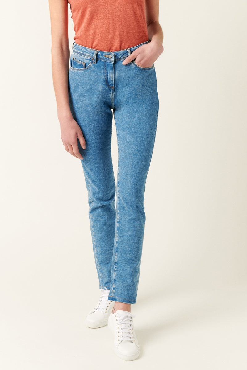 Jean Droit En Coton Biologique - Bleu