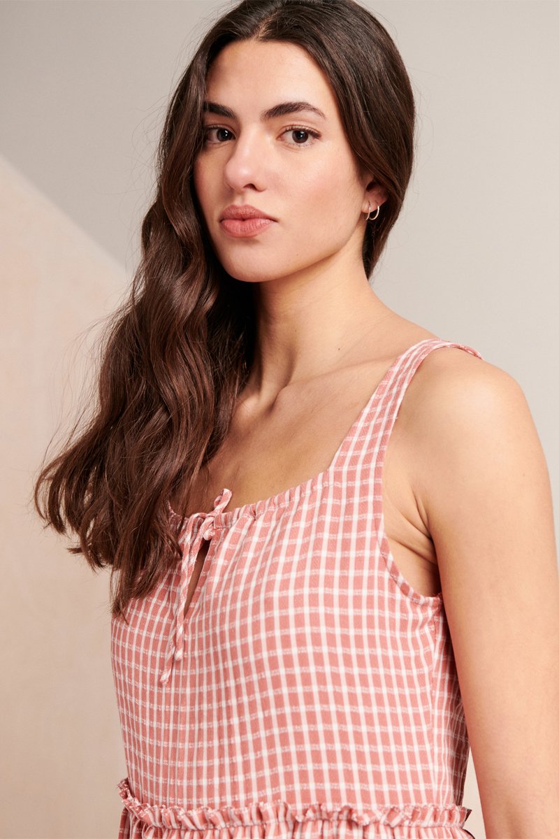 Renola Skater Dress - Pink and White